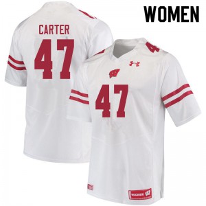 Women's Wisconsin Badgers Nate Carter #47 White College Jersey 562051-680