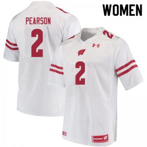 Women Wisconsin Badgers Reggie Pearson #2 White High School Jersey 393851-780