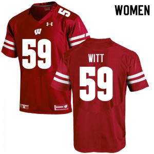 Women's Wisconsin Badgers Aaron Witt #59 Red Stitched Jerseys 307381-171
