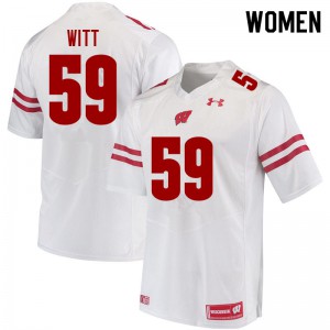 Women Wisconsin Badgers Aaron Witt #59 White Stitch Jersey 303377-683