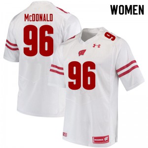 Womens Wisconsin Badgers Cade McDonald #96 College White Jersey 998030-902