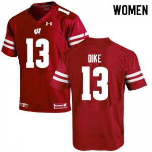 Womens Wisconsin Badgers Chimere Dike #13 Alumni Red Jerseys 995591-752