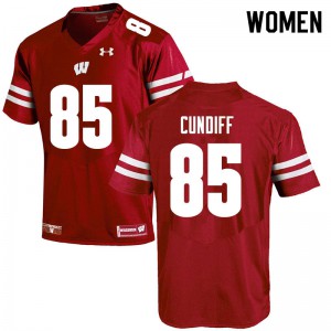Women Wisconsin Badgers Clay Cundiff #85 Official Red Jerseys 105115-826