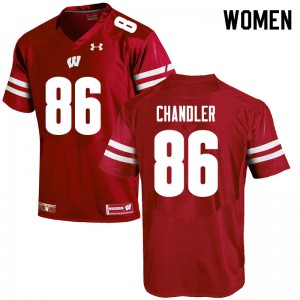 Womens Wisconsin Badgers Devin Chandler #86 Red College Jerseys 989769-457