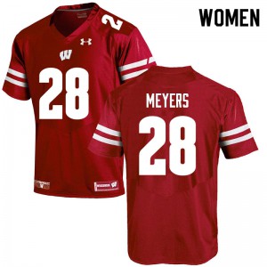 Women's Wisconsin Badgers Gavin Meyers #28 Embroidery Red Jerseys 875776-373