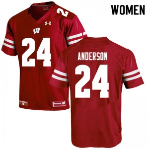 Womens Wisconsin Badgers Haakon Anderson #24 NCAA Red Jersey 164509-916
