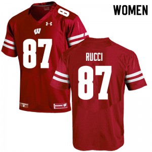 Women Wisconsin Badgers Hayden Rucci #87 Red Embroidery Jersey 352929-111