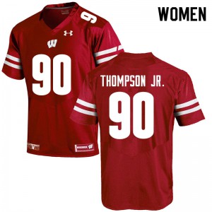 Women's Wisconsin Badgers James Thompson Jr. #90 Red University Jerseys 975198-851
