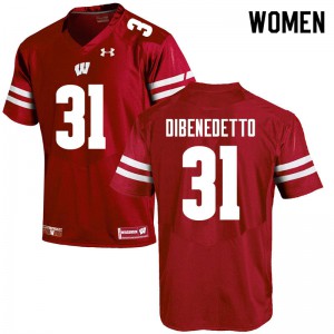 Womens Wisconsin Badgers Jordan DiBenedetto #31 Embroidery Red Jersey 651867-620