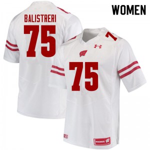 Womens Wisconsin Badgers Michael Balistreri #75 Alumni White Jersey 848814-956
