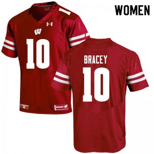 Womens Wisconsin Badgers Stephan Bracey #10 Alumni Red Jerseys 896852-379