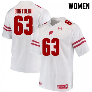 Womens Wisconsin Badgers Tanor Bortolini #63 University White Jerseys 758943-172
