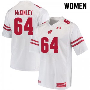 Women's Wisconsin Badgers Duncan McKinley #64 White NCAA Jersey 179780-125