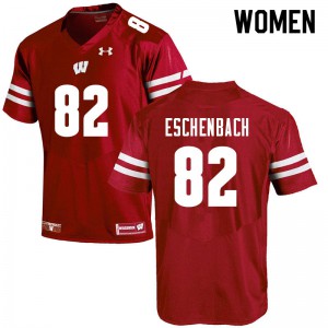 Women Wisconsin Badgers Jack Eschenbach #82 Stitch Red Jersey 916093-973