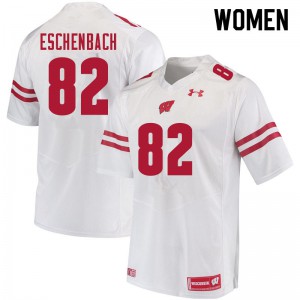 Womens Wisconsin Badgers Jack Eschenbach #82 White Stitched Jerseys 645485-626