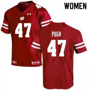 Women's Wisconsin Badgers Jack Pugh #47 Red Stitch Jersey 876229-955