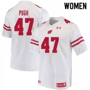 Women Wisconsin Badgers Jack Pugh #47 White Player Jersey 898854-673