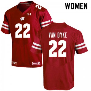 Women's Wisconsin Badgers Jack Van Dyke #22 Stitch Red Jersey 155305-327
