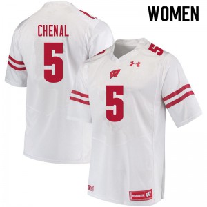 Women's Wisconsin Badgers Leo Chenal #5 Football White Jerseys 595268-683