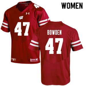 Womens Wisconsin Badgers Peter Bowden #47 Stitched Red Jersey 147443-398