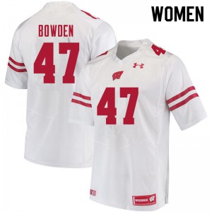 Women's Wisconsin Badgers Peter Bowden #47 Alumni White Jersey 777551-452