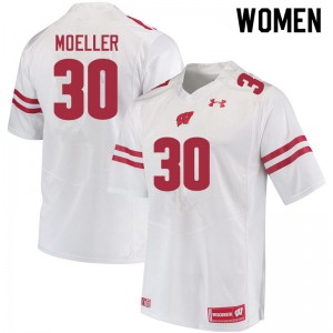 Womens Wisconsin Badgers Alex Moeller #30 Football White Jerseys 631977-908