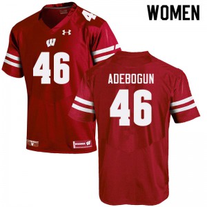Women Wisconsin Badgers Ayo Adebogun #46 Red College Jerseys 181586-539