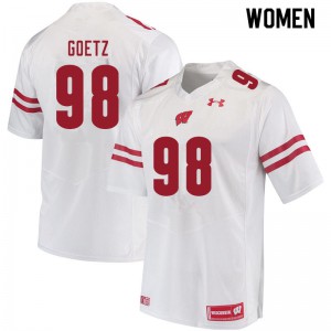 Womens Wisconsin Badgers C.J. Goetz #98 Player White Jerseys 250381-710
