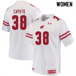 Women Wisconsin Badgers Dante Caputo #38 White NCAA Jersey 460499-534