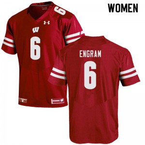 Women's Wisconsin Badgers Dean Engram #6 Red Official Jerseys 993687-851