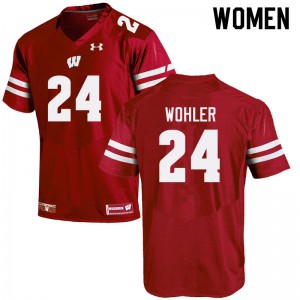 Womens Wisconsin Badgers Hunter Wohler #24 Football Red Jersey 108546-818