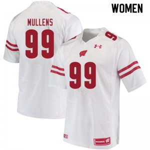 Womens Wisconsin Badgers Isaiah Mullens #99 NCAA White Jerseys 809941-605