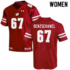 Women's Wisconsin Badgers JP Benzschawel #67 Official Red Jersey 336457-876