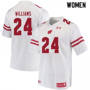 Womens Wisconsin Badgers James Williams #24 Player White Jerseys 191351-532