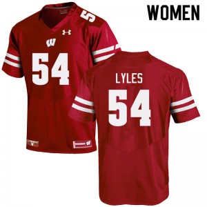 Women Wisconsin Badgers Kayden Lyles #54 Football Red Jersey 453968-105