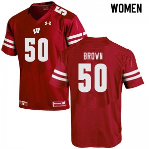 Women Wisconsin Badgers Logan Brown #50 NCAA Red Jersey 323608-974