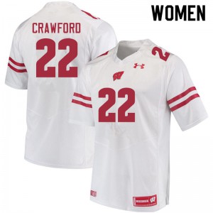Women Wisconsin Badgers Loyal Crawford #22 Alumni White Jerseys 662056-274