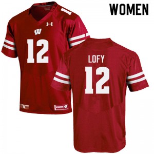 Womens Wisconsin Badgers Max Lofy #12 Football Red Jersey 660760-386