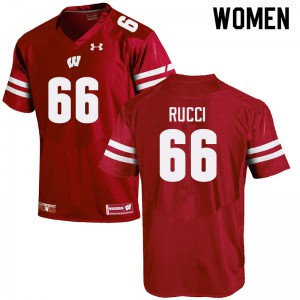 Womens Wisconsin Badgers Nolan Rucci #66 Stitched Red Jerseys 388260-350