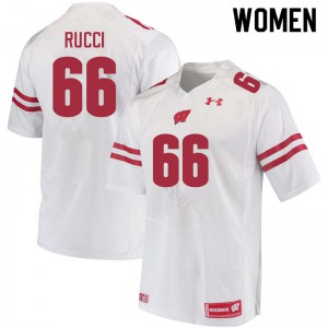 Womens Wisconsin Badgers Nolan Rucci #66 White Embroidery Jerseys 113624-665