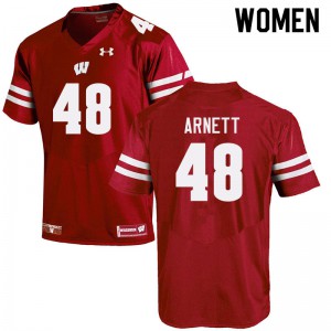 Women Wisconsin Badgers Owen Arnett #48 Stitch Red Jersey 998369-751