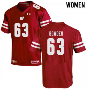 Women's Wisconsin Badgers Peter Bowden #63 Red College Jerseys 232772-230