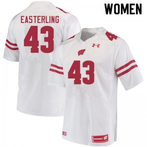 Women Wisconsin Badgers Quan Easterling #43 White Football Jerseys 662790-723