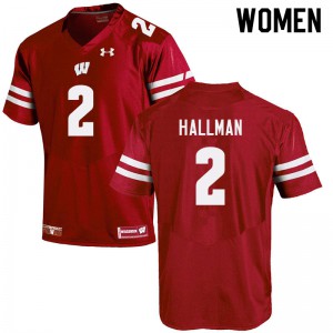 Women Wisconsin Badgers Ricardo Hallman #2 NCAA Red Jersey 117479-663