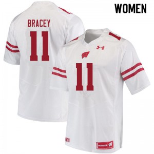 Womens Wisconsin Badgers Stephan Bracey #11 White Stitched Jersey 990170-352