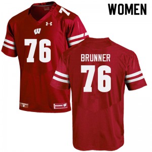 Women Wisconsin Badgers Tommy Brunner #76 Red Alumni Jerseys 857385-452