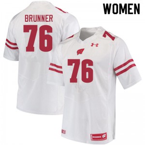 Women's Wisconsin Badgers Tommy Brunner #76 White Player Jerseys 119329-403