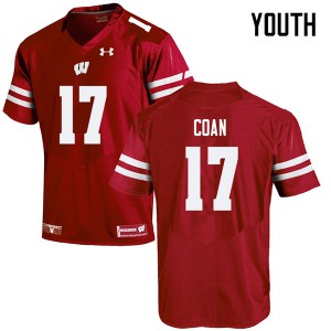 Youth Wisconsin Badgers Jack Coan #17 Official Red Jerseys 133959-332