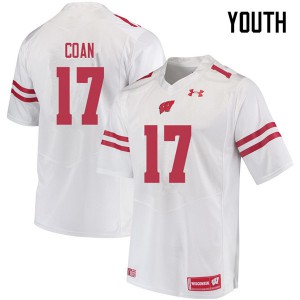 Youth Wisconsin Badgers Jack Coan #17 White Football Jerseys 775375-271