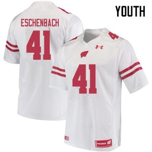 Youth Wisconsin Badgers Jack Eschenbach #41 White High School Jerseys 271121-231
